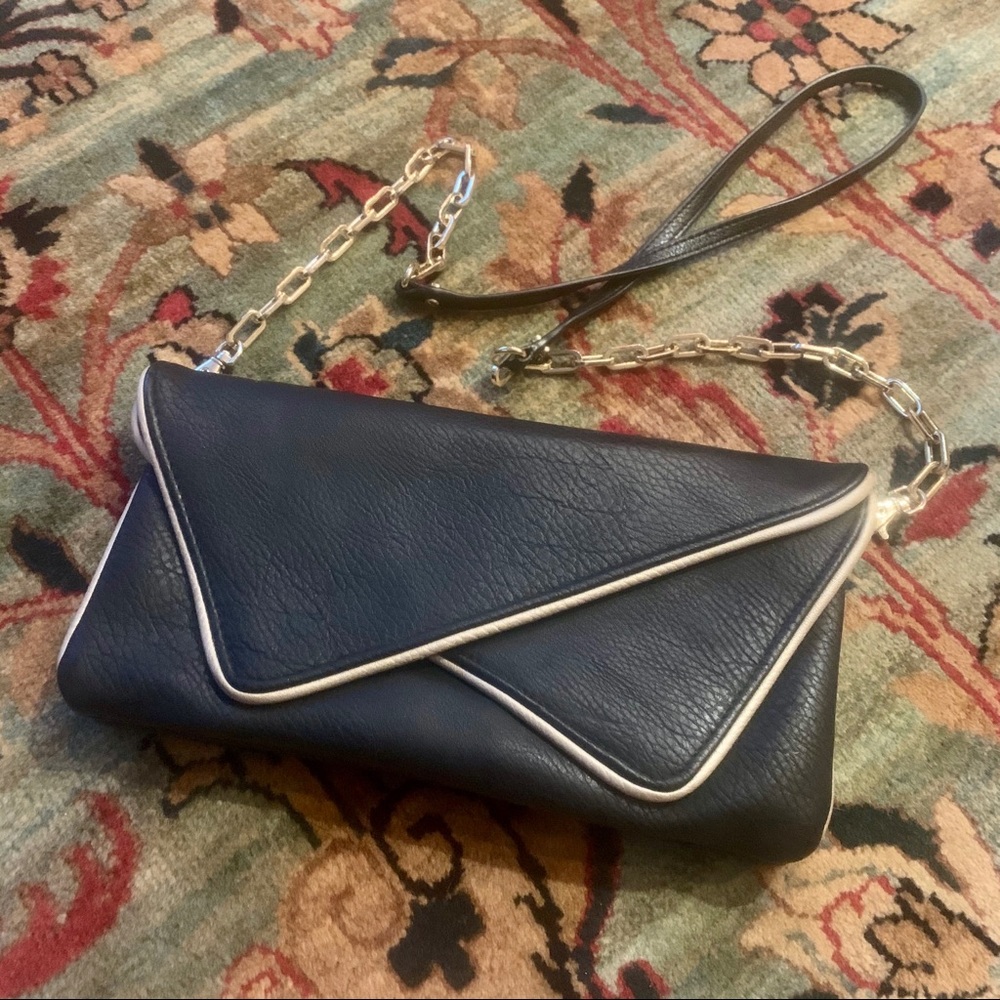 Black & Gold Clutch with Geometric Detail
